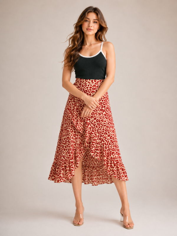 1 (2) Lavender Zigzag Draped Skirt
