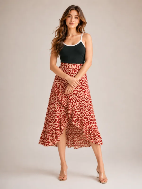 1 (2) Lavender Zigzag Draped Skirt