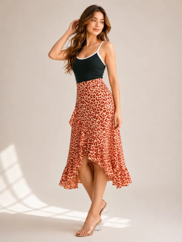 1 (3) Lavender Zigzag Draped Skirt