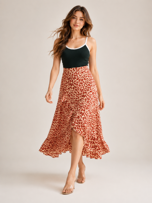 Lavender Zigzag Draped Skirt