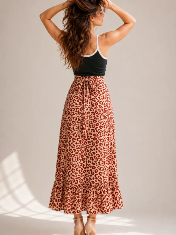 1 (5) Lavender Zigzag Draped Skirt