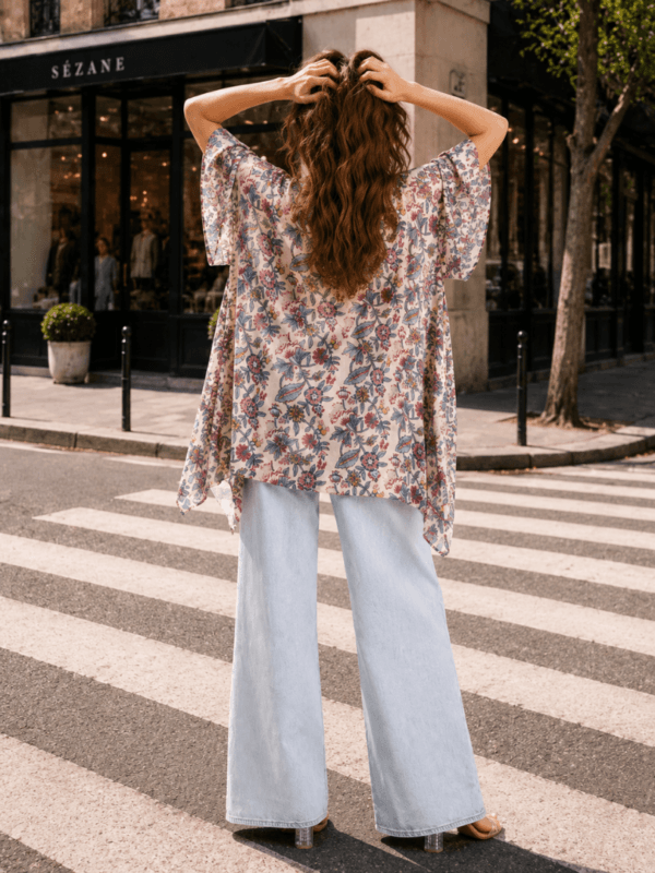 Peach Ethnic Short Kimono