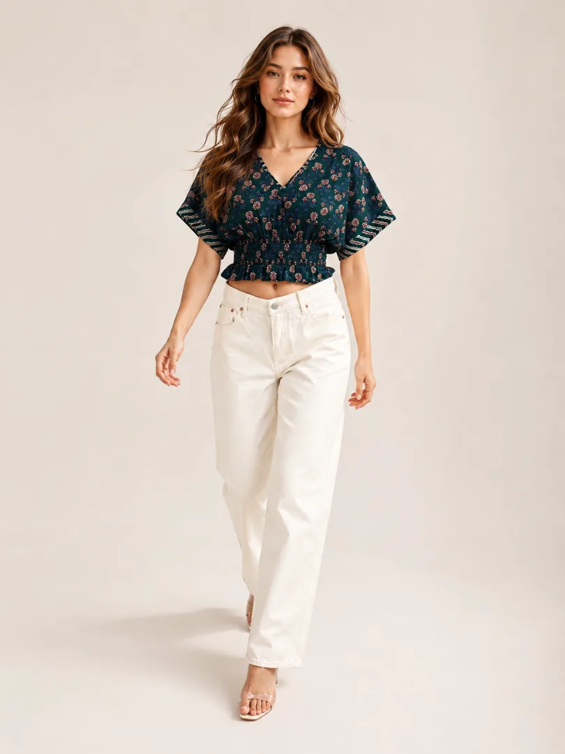 Women’s Ivory Printed Tops