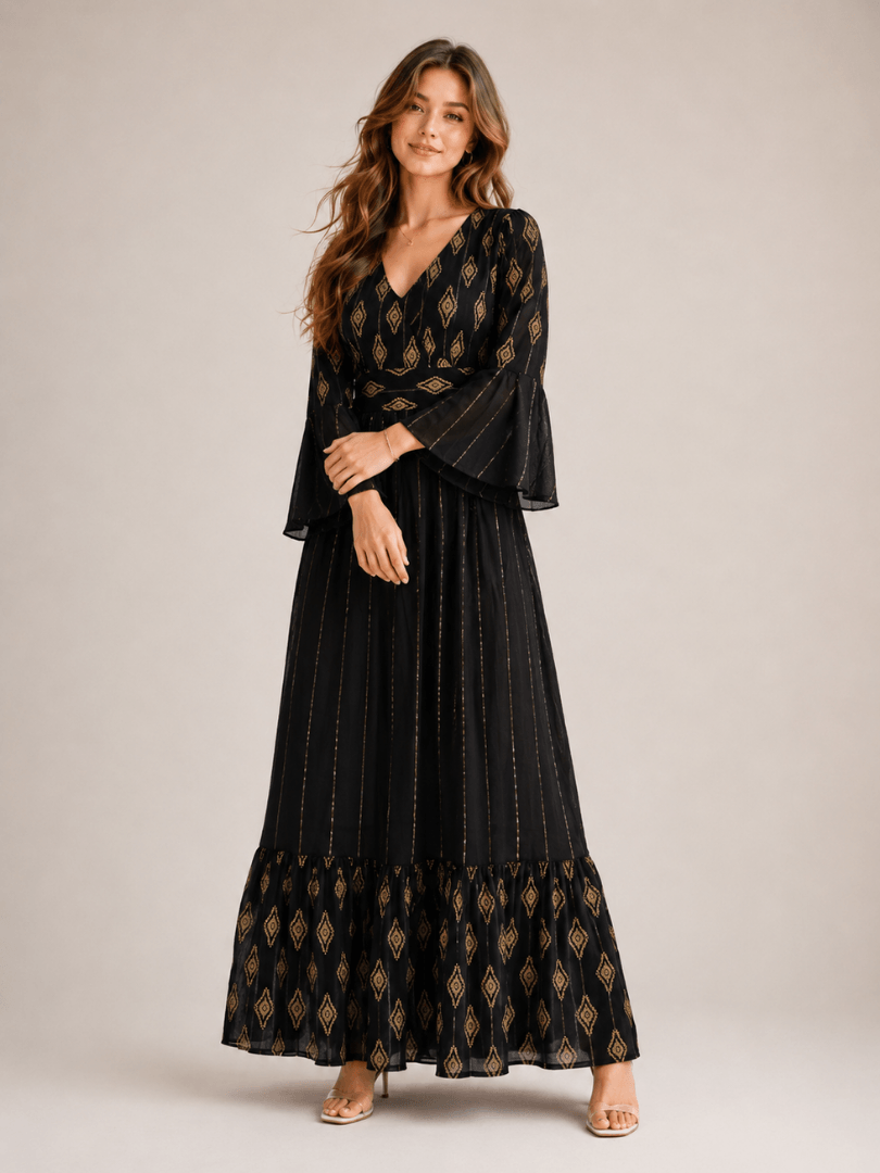 5 (1) Women’s Black Printed Dress