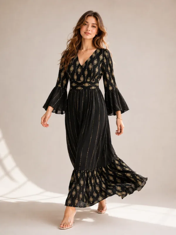 Women’s Black Printed Dress