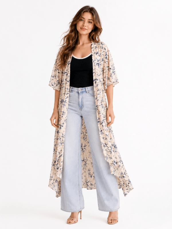 Multi-Color Boho Floral Kimono