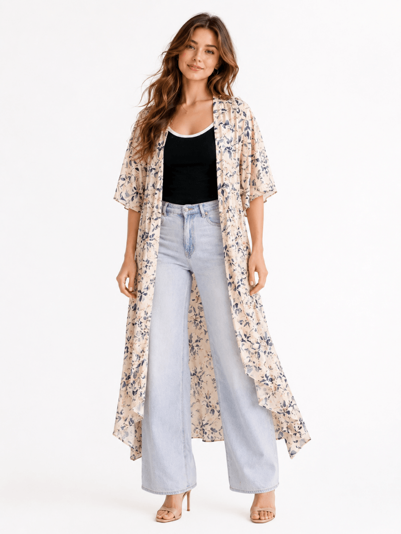 Multi-Color Boho Floral Kimono