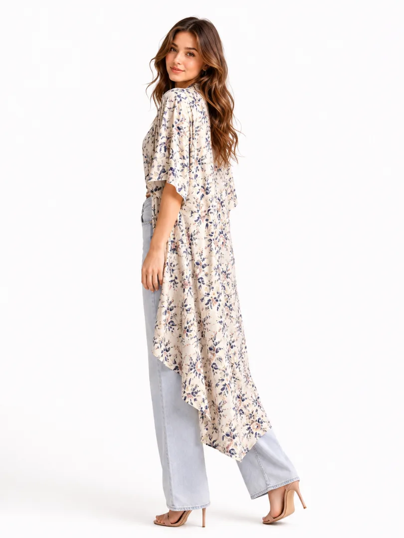 Multi-Color Boho Floral Kimono