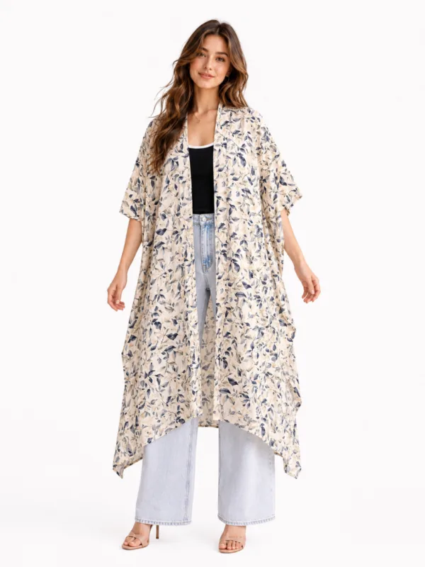 Multi-Color Boho Floral Kimono
