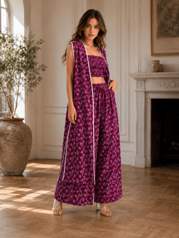 Cs113-4 Women’s Grey Printed Co-ord Set