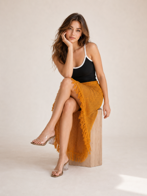 Kedar Exports1 (6) Neutral Botanical Maxi Skirt