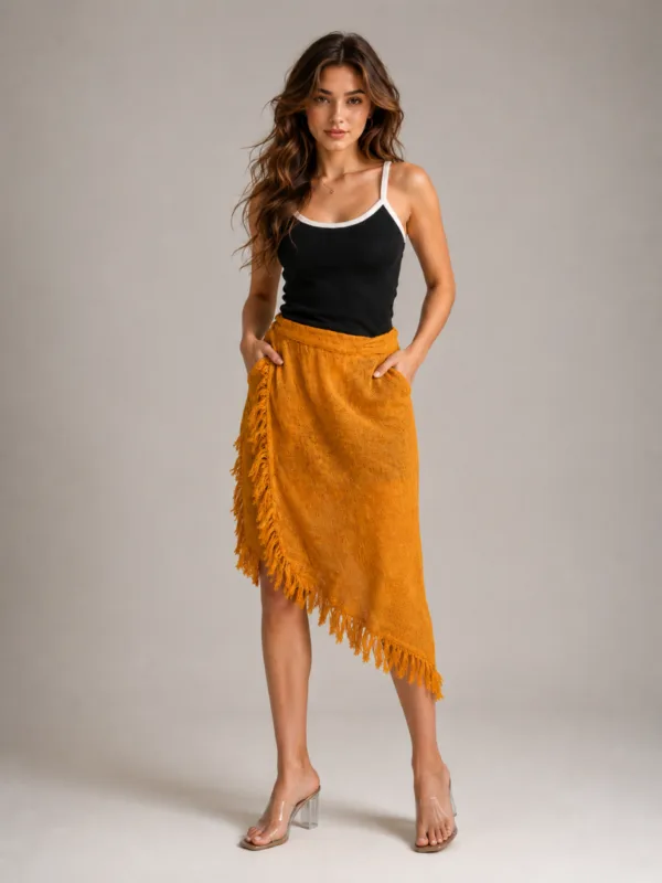 Neutral Botanical Maxi Skirt