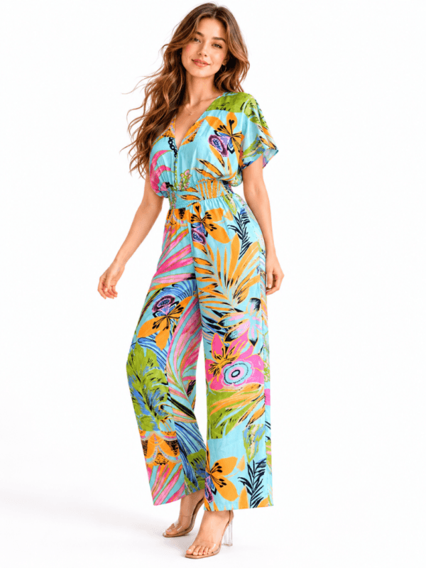 Multicolor Tropical Jumpsuit