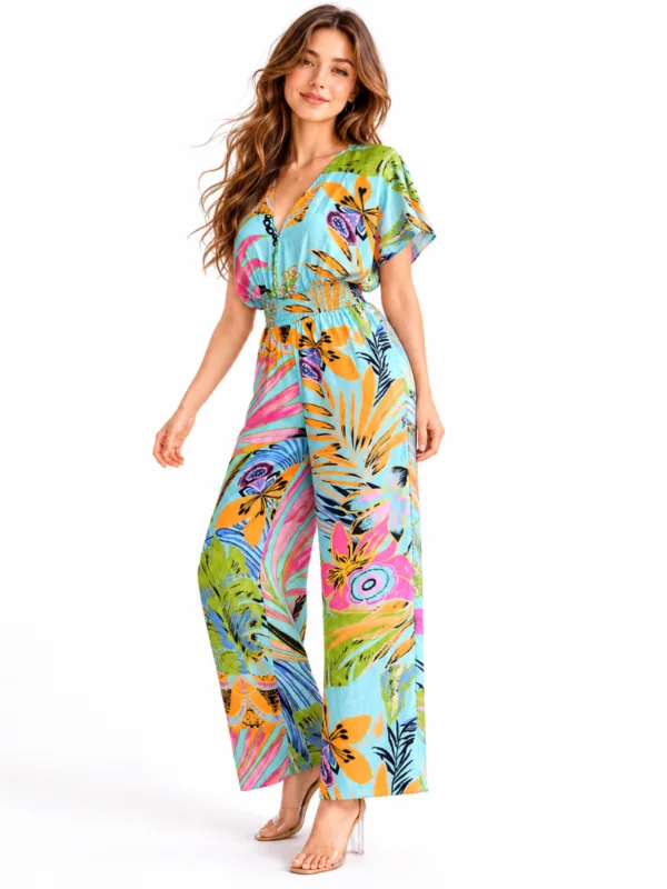 Multicolor Tropical Jumpsuit