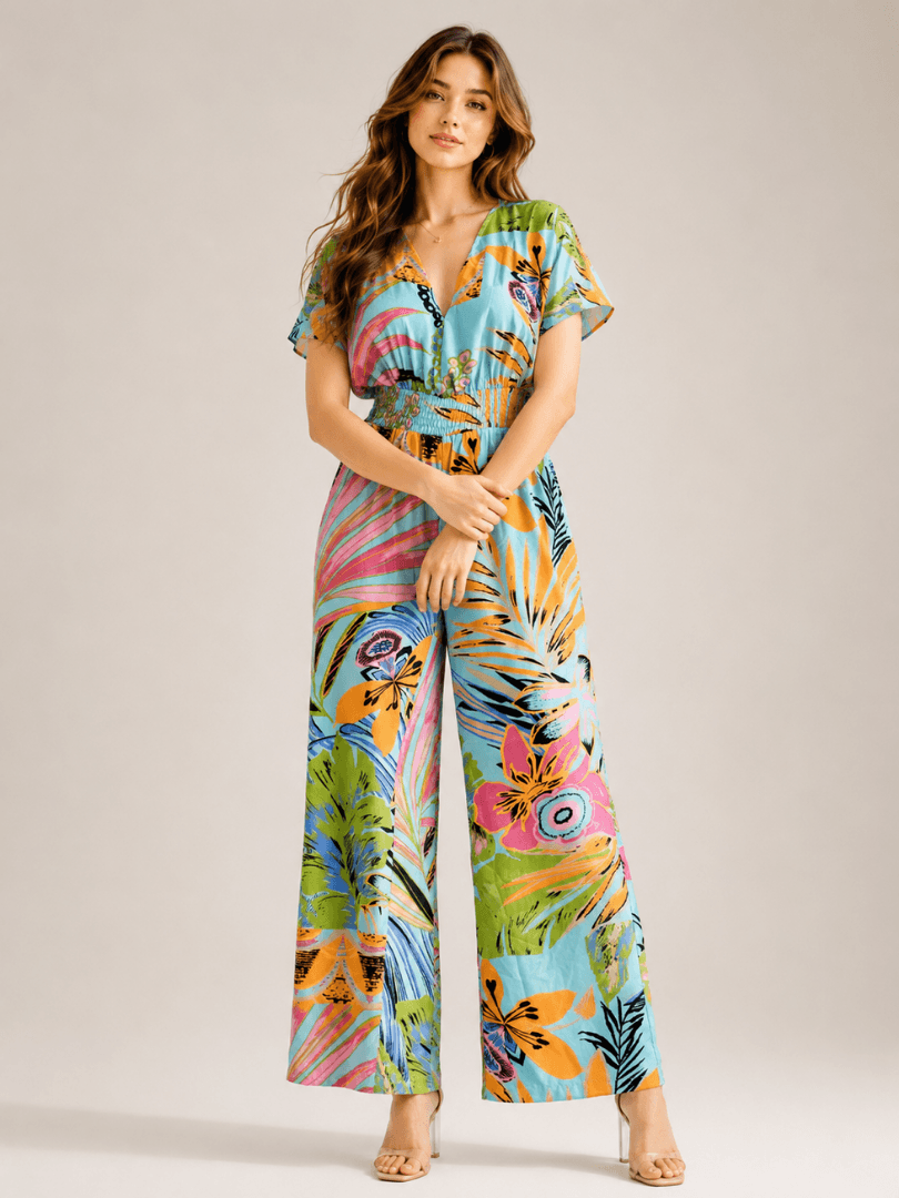 Multicolor Tropical Jumpsuit